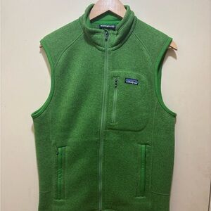 Patagonia Bright Green Fleece Vest - Zipper Chest Pocket